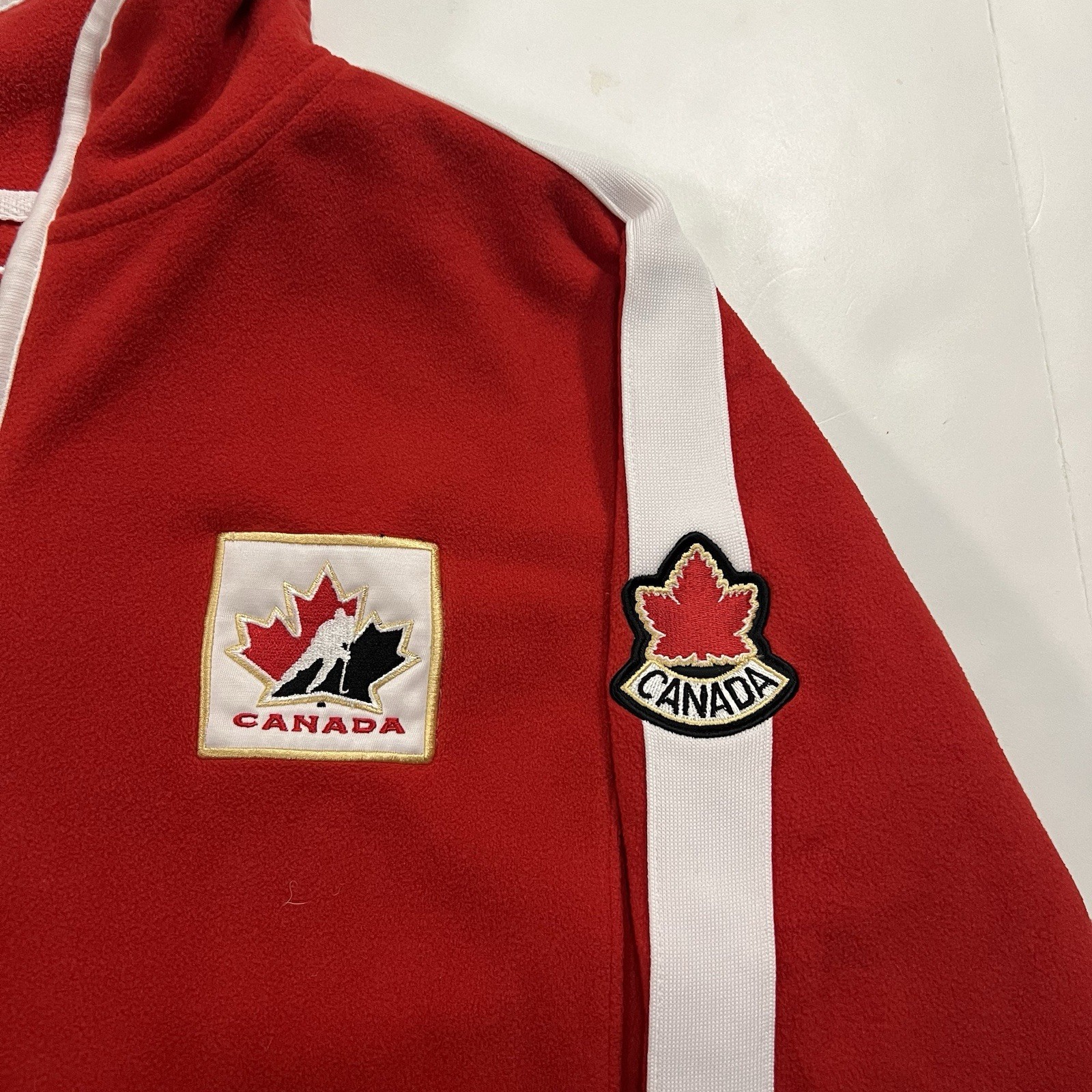 Vintage NIKE IIHF Canada Hockey 1/4 Zip Fleece Pullover Jacket Size Men S thumbnail 4