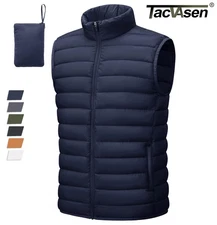 Men's Down Lightweight Vest Packable Jacket Warm Winter Outdoor Sleeveless Vest