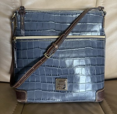 Dooney & Bourke Oakdale Croco Leather Shoulder Bag - GRAY
