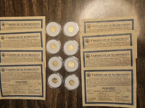 Cook Islands Liberty pure Gold $5 Coin