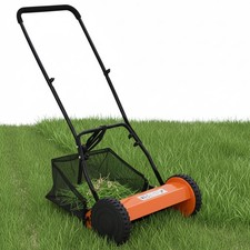 Hand Cordless Push Lawnmower Manual Reel Mowing Machine 5 Blades Yard Garden