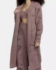 NIKE Sportswear Phoenix Cozy Boucle Long Knit Cardigan Womens XS Muave