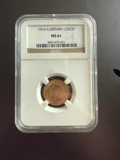 1914 Great Britain Half Sovereign Gold Coin – NGC MS61 – George V 