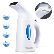 FEBFOXS 700w Portable Garment Steamer Auto Shut-off Function White