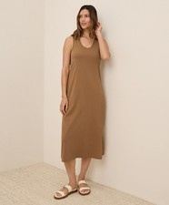 Pact Women's Softspun Tank Midi Dress Extra Small Brown Sugar Comfortable