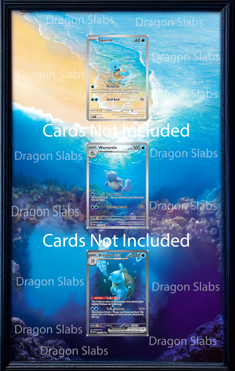 squirtle wartortle blastoise pokemon card Squirtle, Wartortle, 151 Pokmon Extended Artwork Display TreasureCollect x3 Pokemon Squirtle, Wartortle, Blastoise