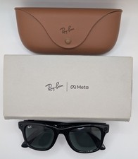 Ray Ban Meta-Wayfarer Sunglasses-Shiny Black/G15Green Good  1Gen . 8GF 