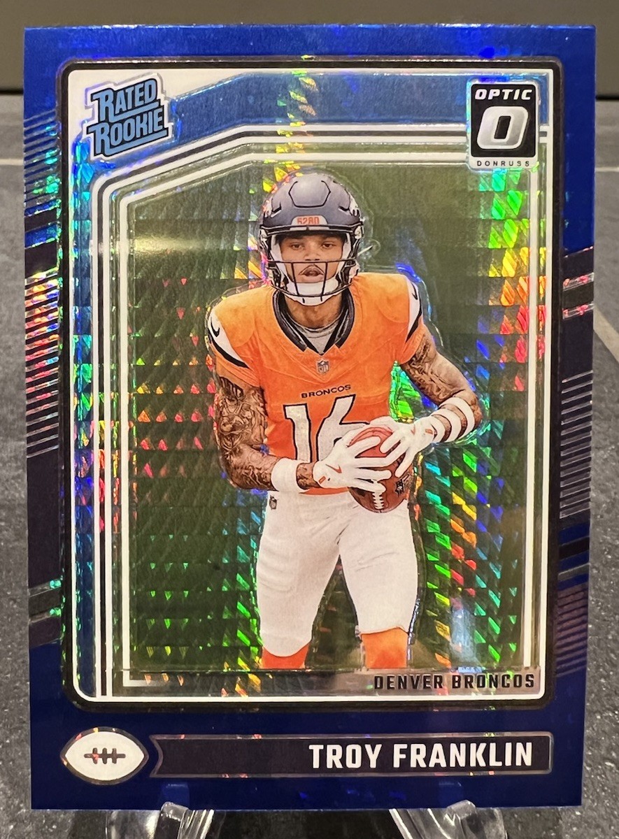 2024 Panini Donruss Optic Rated Rookie Troy Franklin #294 Blue Hyper Prizm (RC)