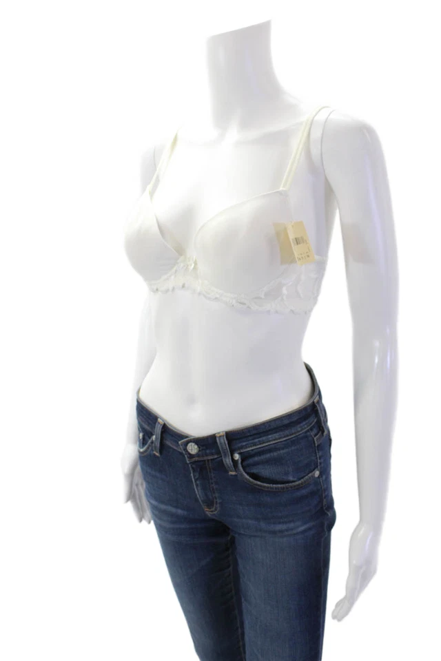 Sujetador con aros Simone Perele para mujer con detalle de banda de encaje transparente blanco talla 34B Foto 2 de 4