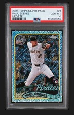 Topps 2024 Update Chrome Silver Pack Paul Skenes T89-CU-21 Rookie PSA 10 Pirates