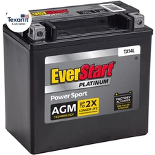 Platinum BOXED AGM Power Sport Battery, Group Size TX14L 12 Volt, 200 CCA