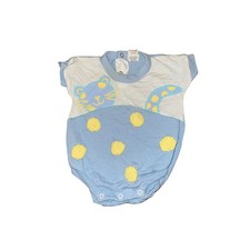 Vintage Buster Brown Baby Bodysuit Blue White Cat Polka Dot 6-9 Months