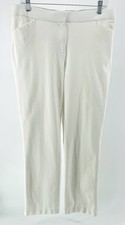 Chicos White Travelers Straight Leg Pants Women  s 10R Classic Office Coastal