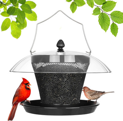 Bird Feeders for Outdoors Hanging-Cardinal Bird Feeder with Weatherproof Dome, W