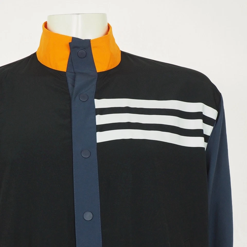 Chaqueta cortavientos a presión Adidas Originales de baloncesto para hombre pequeña negra ligera Foto 2 de 4