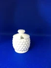 Vintage Fenton Milk Glass Jam Jelly Jar Condiment Hobnail Mini 3" Tall