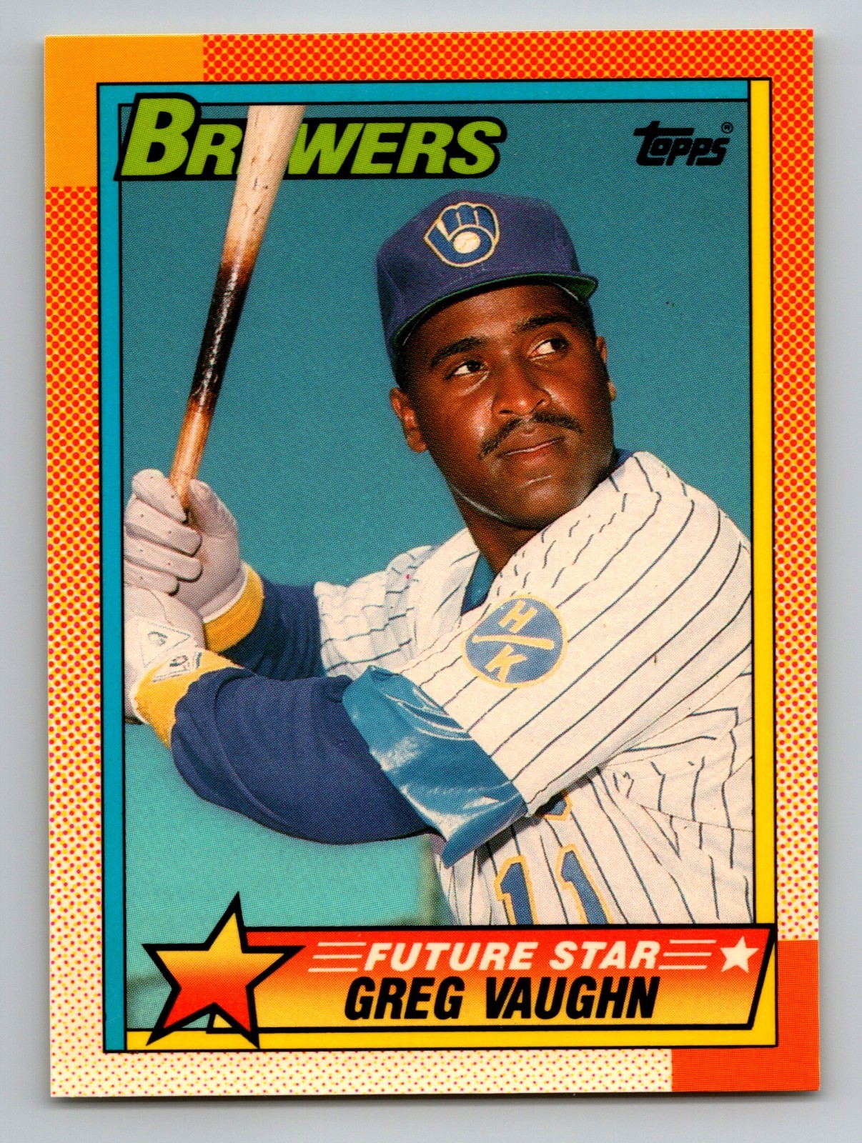 1990 TOPPS TIFFANY - FUTURE STAR GREG VAUGHN #57 RC MILWAUKEE BREWERS