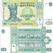 Moldova 20 Lei 1999 P 13 d UNC