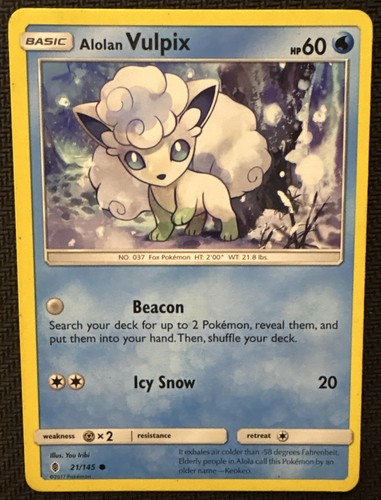 2017 Pokemon Sun & Moon Guardians Rising Alolan Vulpix #21/145
