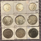 US Silver Coin Lot- Morgan dollars half dollars peace dollars and more!
