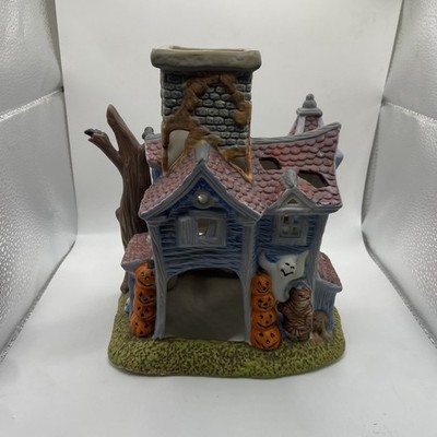 PartyLite Haunted House Candle Holder Halloween Ghosts & Pumpkins Decor Retired