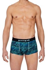 Papi Blue Black Aqua Glitch Print Microfiber Boxer Brief Trunk Small S