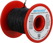 20 Gauge Silicone Wire Spool 100 Ft Black Flexible 20 AWG Stranded Tinned Copper