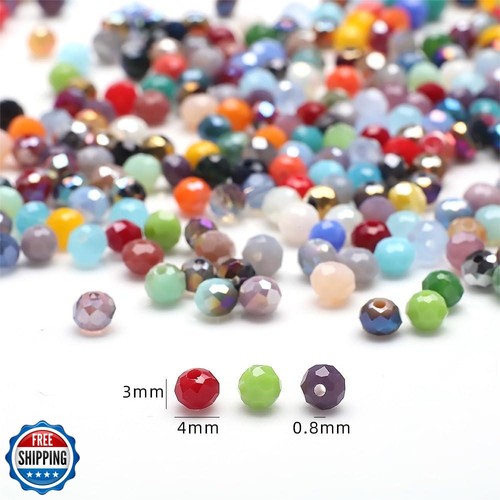 200PCS 6mm Multicolore Cristallo Sfaccettato Briolette Perline di Vetro per Gioielli Makin - Foto 4 di 4