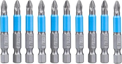 10tlg Magnetische PH2 Schraubendreher Bits Set, Antirutsch Kreuzkopf Kreuzschlitz Schraubendreher
