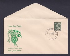 1953 QUEEN ELIZABETH II 3d PRE-DECIMAL STAMP HASLEM FIRST DAY COVER #1