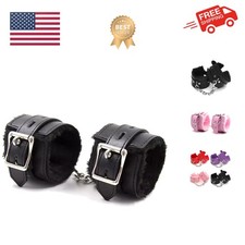 Leather Black Pink Ankle Strap Wrist Cuff Fitness Leg Exercise Adjustable Loc...