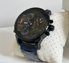 MEN'S DIESEL DZ7477 MR DADDY 2.0 GREEN DIAL S/S  MULTI-ZONE CHRONOGRAPH WATCH