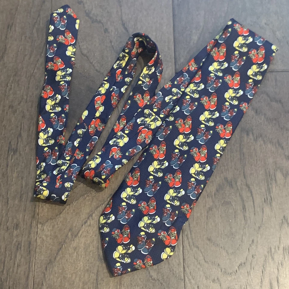 De Colección United Colors Of Benetton Coloridas Retro Tenis Estampado Corbata Cuello Años 80 90 Foto 2 de 4