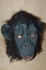 Ape Monkey Gorilla Latex Mask w/Hair for Halloween Costume Cosplay w/Tag