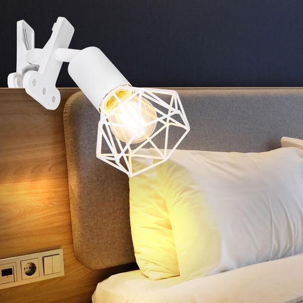 Klemmleuchte Tischlampe Schlafzimmerlampe Leseleuchte Spot Verstellbar Gitter-image