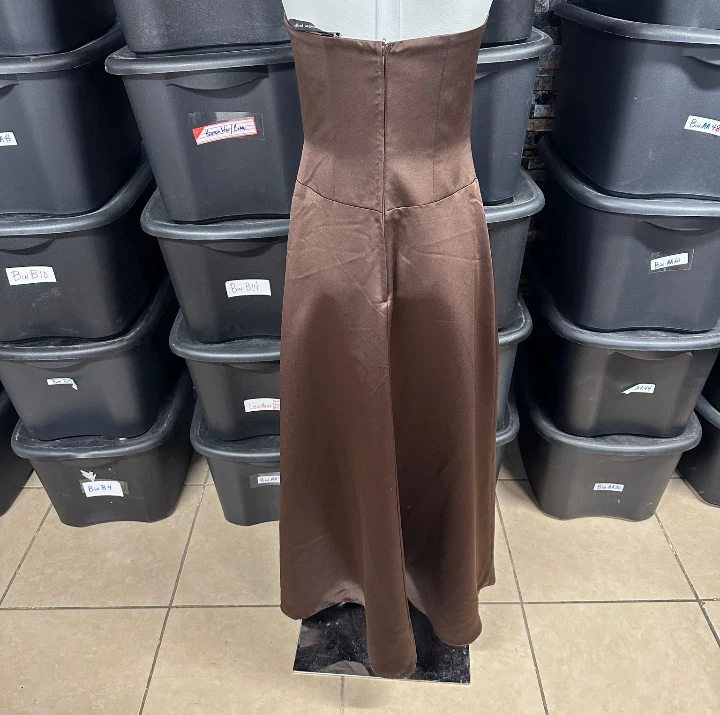 Vestido de baile formal para mujer Alfred Angelo y chocolate sin mangas talla 4 Foto 2 de 4