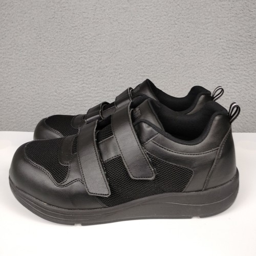 Drew Shoes Mens 13 Extra Extra Wide Black Contest Hook and Loop Slip Resistant