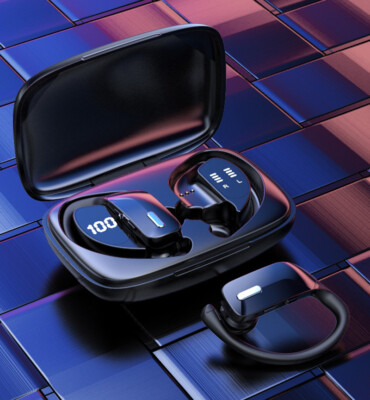 Bluetooth Ear-hook Headset TWS Wireless Sport Earphone Earbuds Headphones Stereo