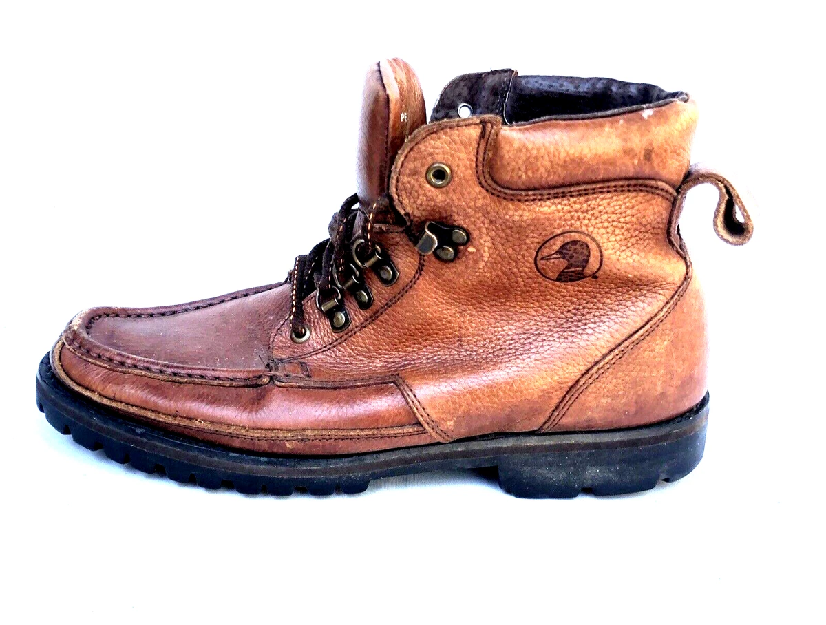 Duck Head 6 Inch Leather Boots Sz 12 Brown Hiking Casual Made in Brazil