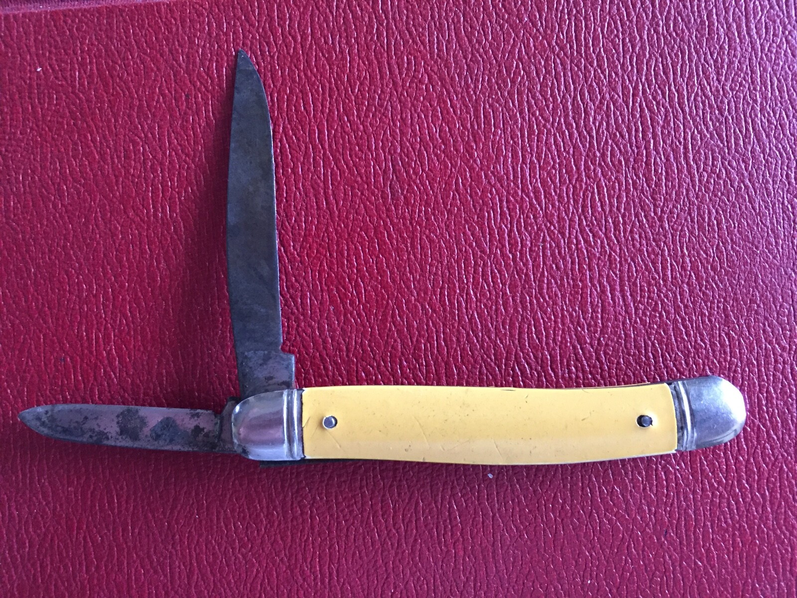 Vintage Imperial Pocket Knife w/ Yellow Handle, 2 Blades, 3.25" eBay