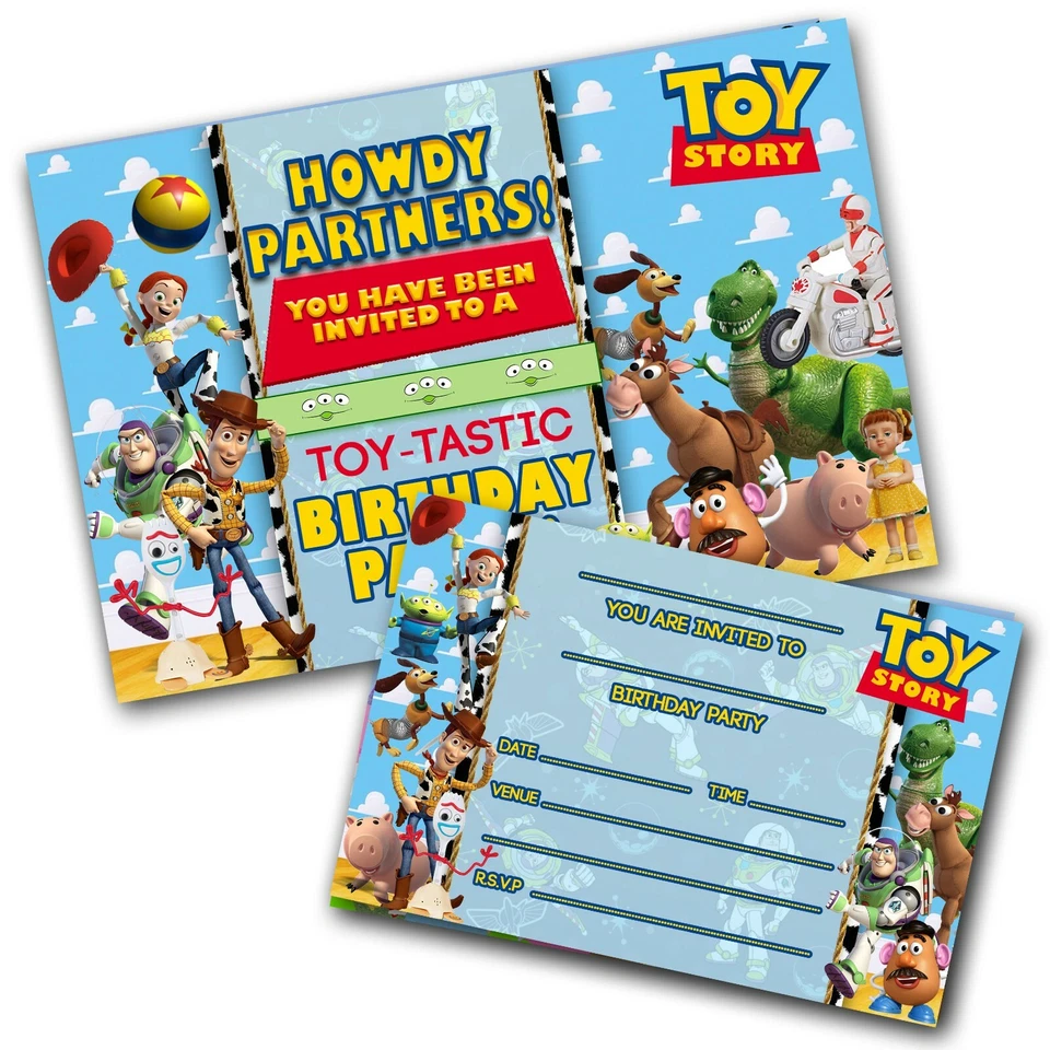 Toy Story 4 Invitations Birthday Party Invites & envelopes WRITE ON