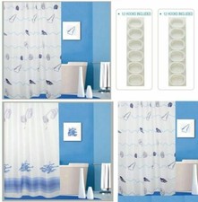 Luxury Modern Bathroom Shower Curtain Liner Extra Long Hook Waterproof 180x180cm