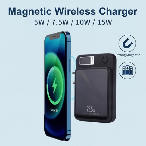Magnetisch Powerbank Externe MagSafe Akku für iPhone Tragbare Ladegerät Akkupack - Zdjęcie 10 z 12