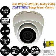 1080P security Camera 3.6mm Fixed Lens Dome HD TVI CVI AHD Analog CVBS White
