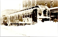1913 Blizzard Kent Ohio Railway Postcard Trolley Interurban RPPC Reprint