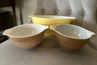Vintage Pyrex Bowls Yellow & Brown Ovenware-Excellent Condition