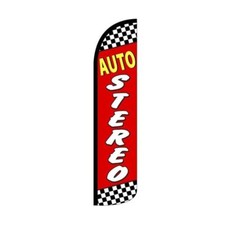 Auto Stereo Swooper Flutter Feather Flag  3ft W x 11.5ft Tall