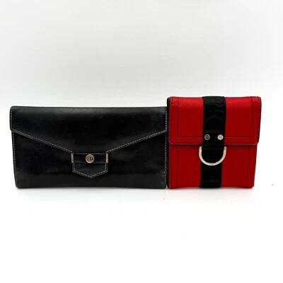 Dior Canvas Leder Compact Long Geldbörse Rot Schwarz 2sets 719 - Bild 1 von 4