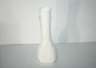 Elegant Bud Vase Wedding White Milk Glass Stylish Ribbed Base Scallop Edge Vtg