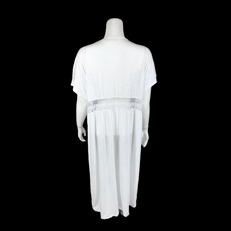 Belle Beach by Kim Gravel Women's Petite Slub Knit Cover Up Top White PM/PL Size - Image 2 of 2